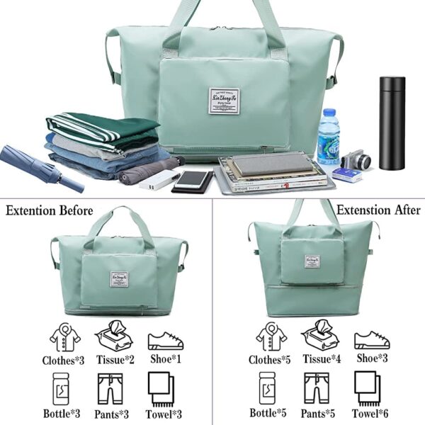 Royals hub Large Capacity Folding Travel Tote Bag, Oxford Fabric Waterproof