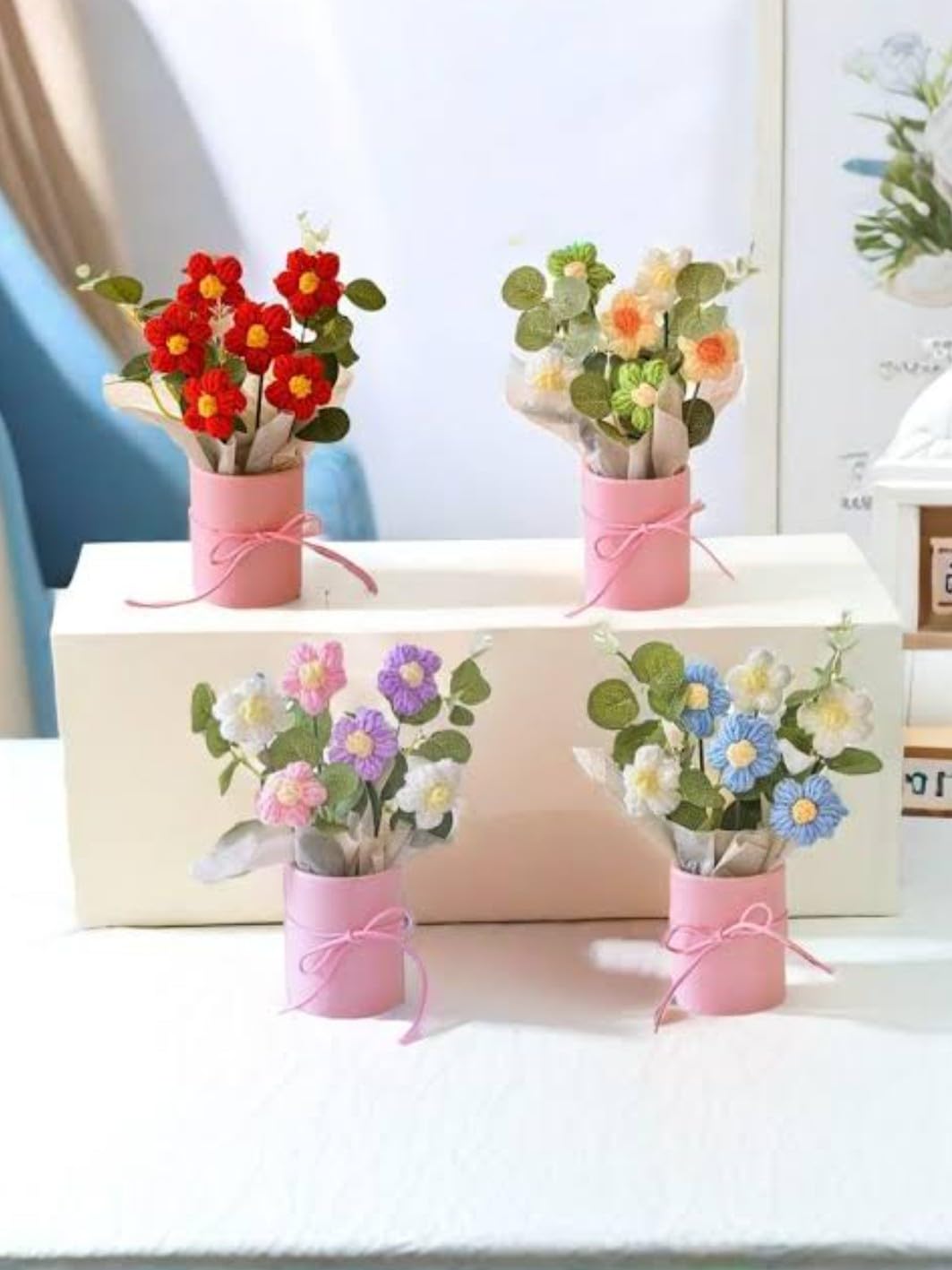 VRB Dec 1pcs Artificial Crochet Flower Bouquet/ArtificialBest Amazon Deals