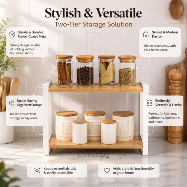 Decorlay Metal & Wooden Spice Rack Organizer Space SaverBest Amazon Deals