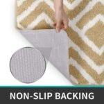 Microfiber Shaggy Striped Design Bath Mat | Non Slip TPRBest Amazon Deals