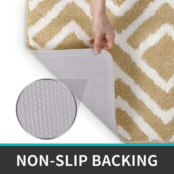 Microfiber Shaggy Striped Design Bath Mat | Non Slip TPRBest Amazon Deals