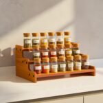 3-Tier Spice Rack, 13.8 Inch Wood Step Shelf CountertopBest Amazon Deals