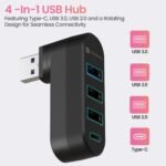Portronics MPort Spin 4-in-1 USB Hub Dock with Type-C,Best Amazon Deals
