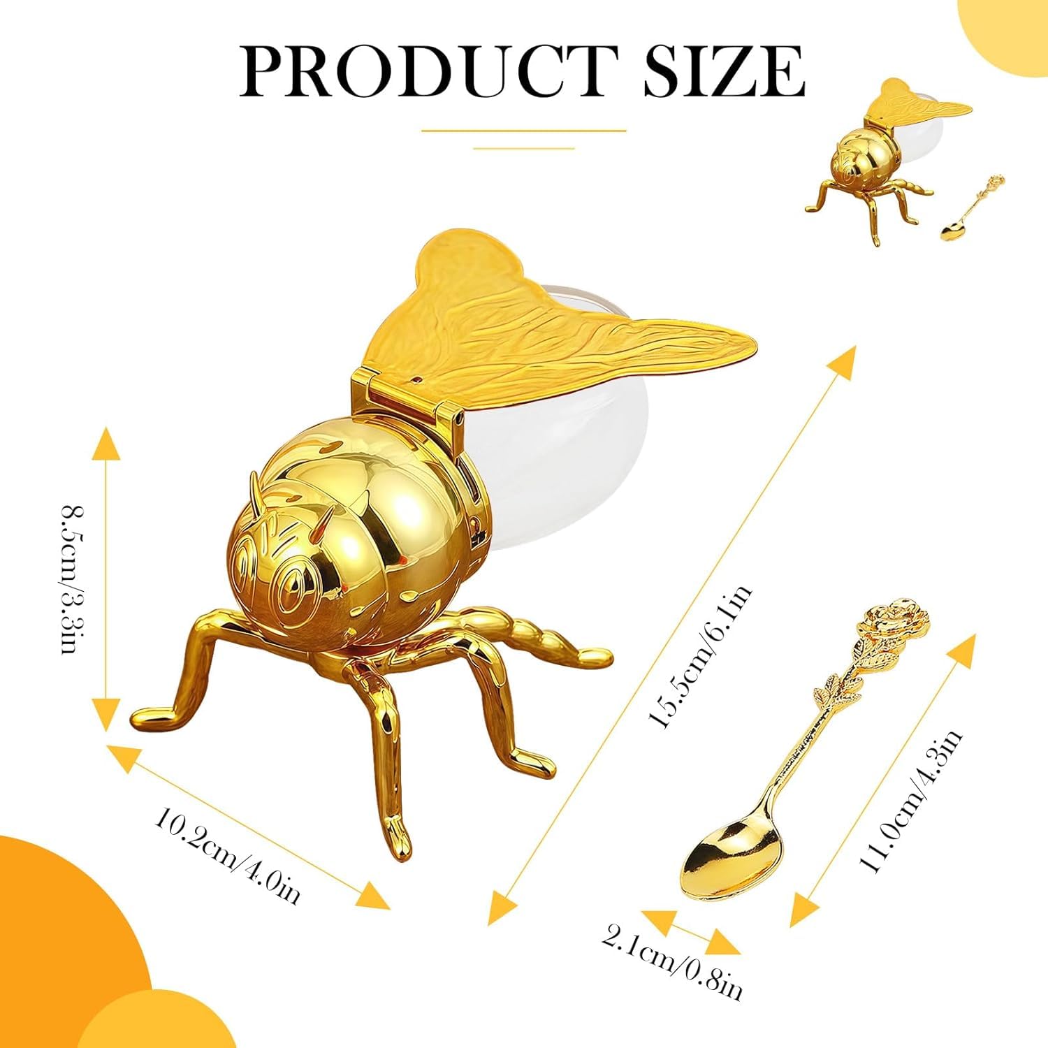 1Pack, Bee Shaped Glass Honey Jar with Airtight Lid andBest Amazon Deals