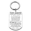 Daughter Gift from Mom Sliver Keychain for Teenage Girls