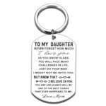 Daughter Gift from Mom Sliver Keychain for Teenage Girls
