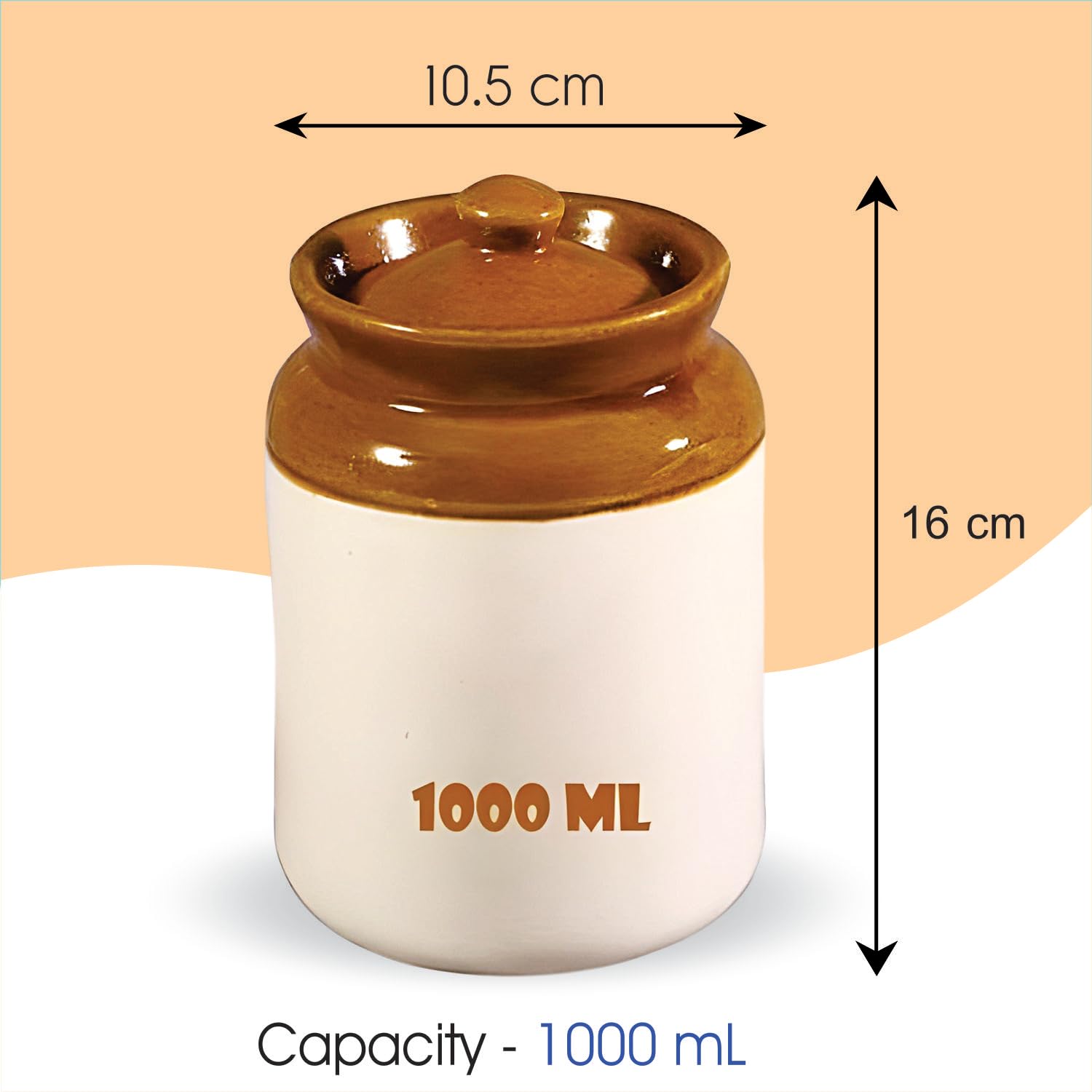 Handmade Ceramic Pickle Jar With Lid (Set Of 2) | AcharBest Amazon Deals
