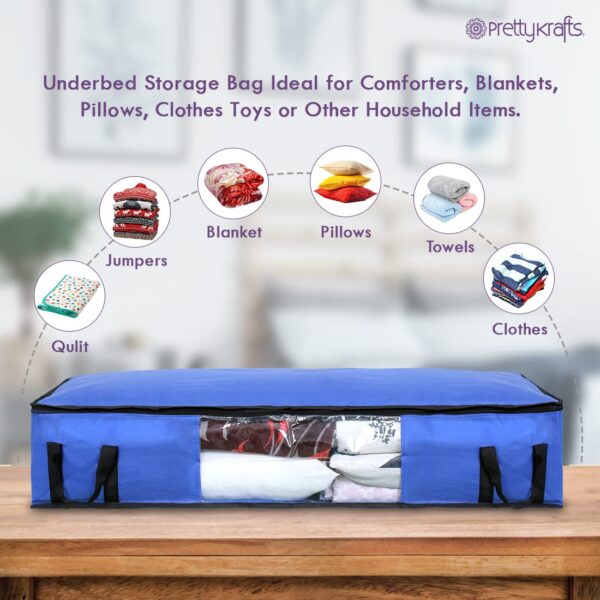 PrettyKrafts Set of 3 Non Woven Underbed Storage Bag withBest Amazon Deals