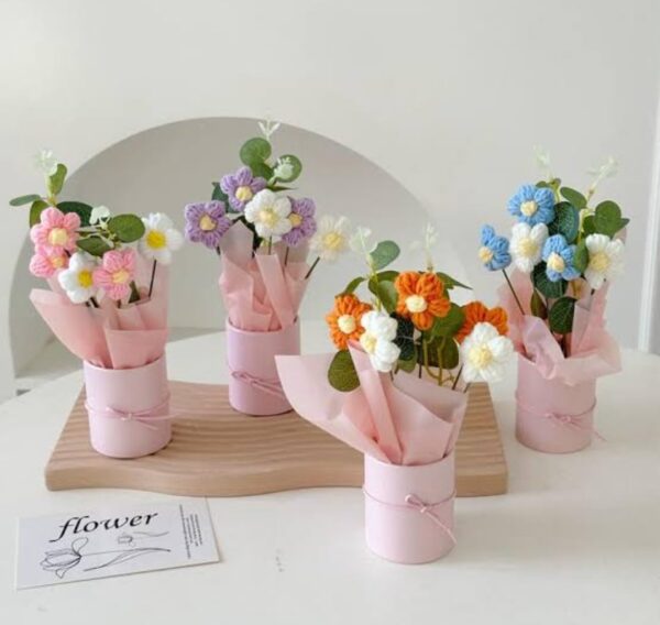 VRB Dec 1pcs Artificial Crochet Flower Bouquet/ArtificialBest Amazon Deals