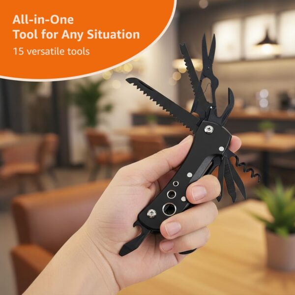 amazon basics 15-in-1 Multi-Tool Pocket Knife with Nylon Sheath
