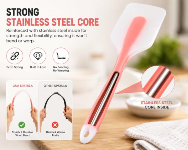 Baskety Silicone Flexible Cooking Spatula with StainlessBest Amazon Deals