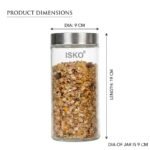 ISKO | Borosilicate Glass Jar | with Steel Cap | 1000ML |Best Amazon Deals