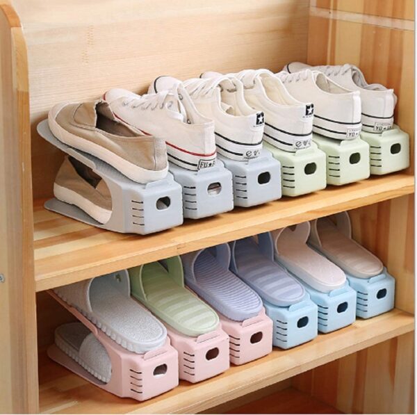 NYALKARAN Plastic Shoe Slots Organizer Space Saver DoubleBest Amazon Deals