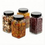 Airtight Glass Storage Jar 1000ml Set of 4 with Black LidBest Amazon Deals