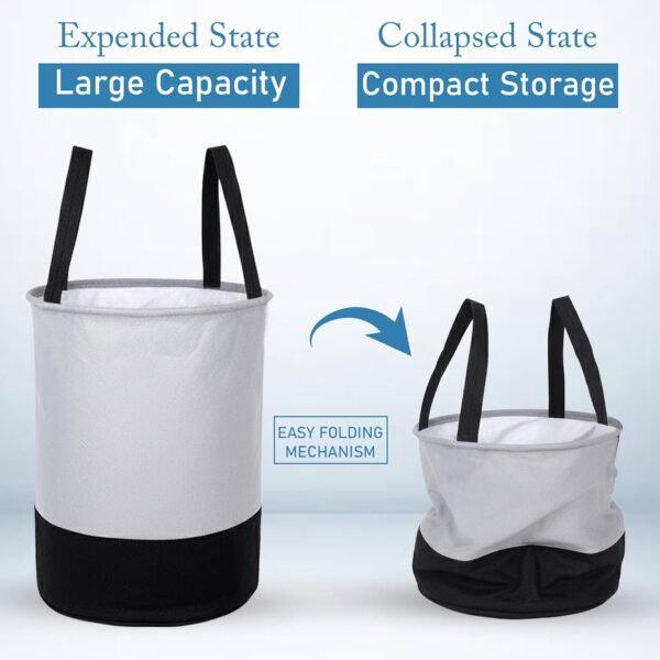 GLUN Round Laundry Bag, Gray & Black Foldable WaterproofBest Amazon Deals