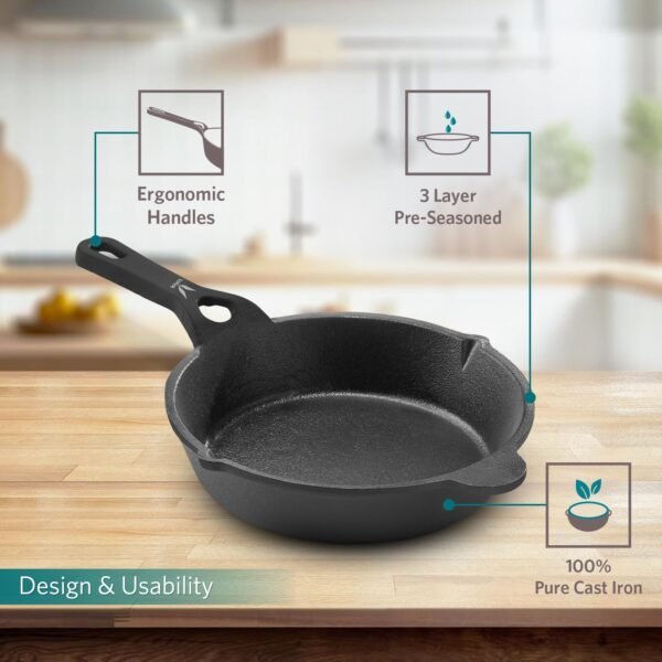 VAYA HauteChef Pre-Seasoned Cast Iron Skillet/OmeletteBest Amazon Deals