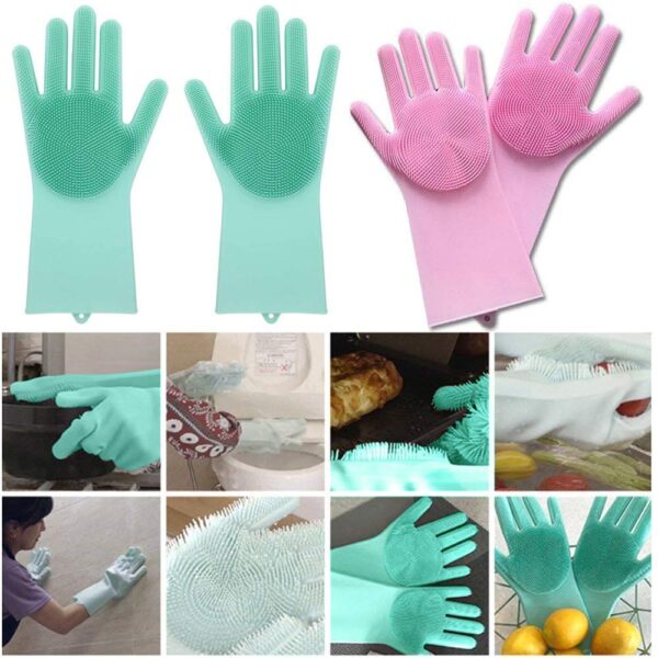 HUSB Gloves Magic Silicone Dish Washing Gloves, SiliconBest Amazon Deals