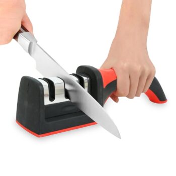 GLUN 3 in 1 Knife Sharpener with Easy-Grip Handle andBest Amazon Deals