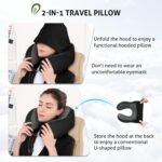 ADOFYS Travel Neck Pillow Memory Foam, Hooded Travel NeckBest Amazon Deals