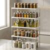 Satpurush 4-Tier Kitchen Organizer Rack  Space-Saving Metal Countertop Shelf for Spice Jars, Oil Bottles & Containers, Modern Storage Solution (4 Layer)