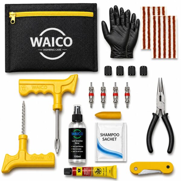 WAICO 13 in 1 Tubeless Tyre Puncture Kit | Reamer,Best Amazon Deals WAICO 13 in 1 Tubeless Tyre Puncture Kit | Reamer,Best Amazon Deals