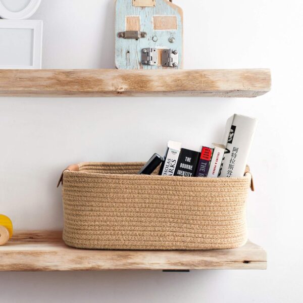 ALBY Rectangle Cotton Rope Woven Basket with Handles forBest Amazon Deals