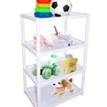 Baby Multipurpose 4 Plastic Shelf Storage Rack (Unbreakable Material) Multicolour, Pack Of 1