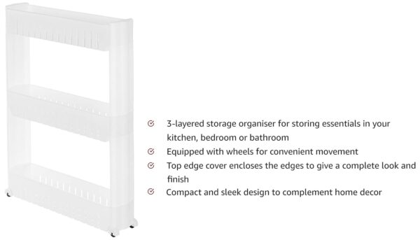 Amazon Basics Slim Rolling Storage Rack 3-Tiered ShelfBest Amazon Deals