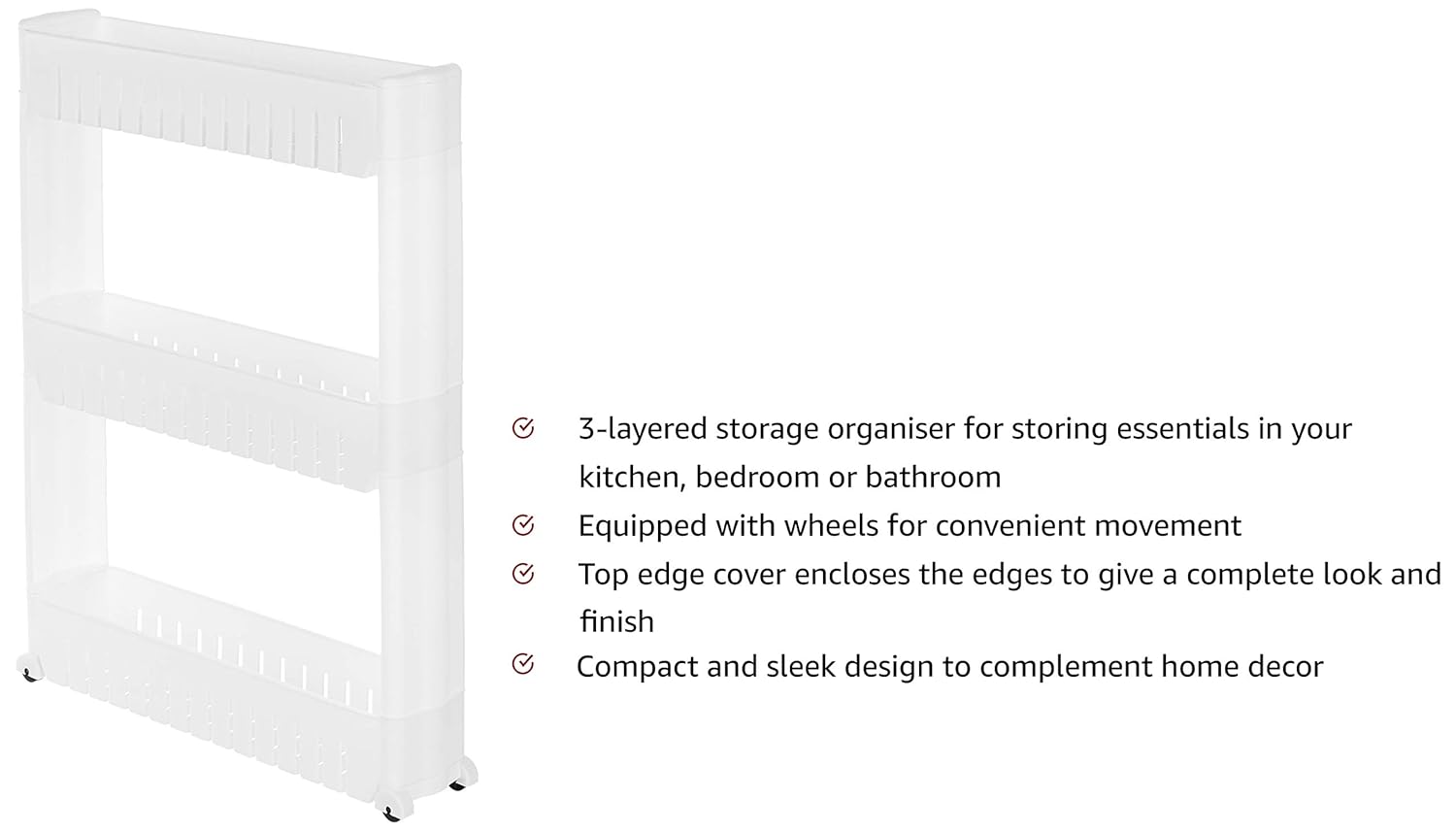 Amazon Basics Slim Rolling Storage Rack 3-Tiered ShelfBest Amazon Deals