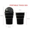 APPUCOCO Mini Car Trash Bin Can Holder Dustbin – Black (L 17 x W 6.5 cms)