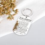 Daughter Gift from Mom Sliver Keychain for Teenage Girls