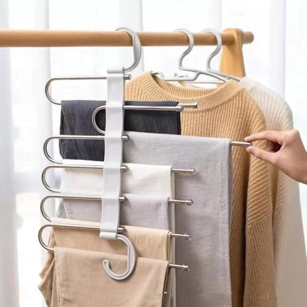 TASMAX 5-in-1 Multipurpose Pant Hangers for Wardrobe | Space-Saving Trouser & Leggings Organizer | Saree Hanger for Closet Storage & Wardrobe Organization (Pack of 1) TASMAX 5-in-1 Multipurpose Pant Hangers for Wardrobe | Space-Saving Trouser & Leggings Organizer | Saree Hanger for Closet Storage & Wardrobe Organization (Pack of 1)