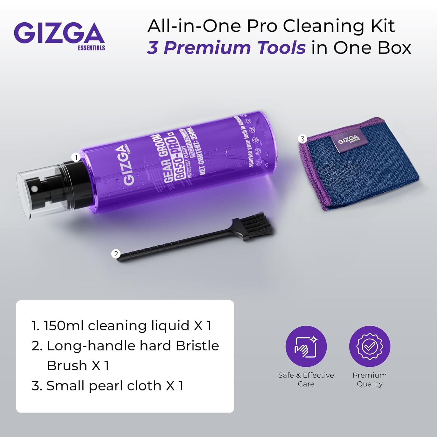 Gizga Pro Series 3-in-1 Cleaning KIT – 150ml CleaningBest Amazon Deals