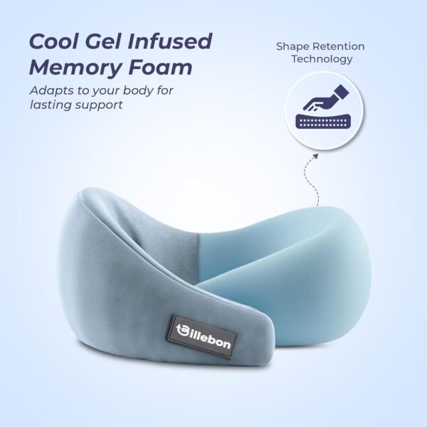 Billebon Gel Infused Memory Foam Neck Pillow, TravelBest Amazon Deals
