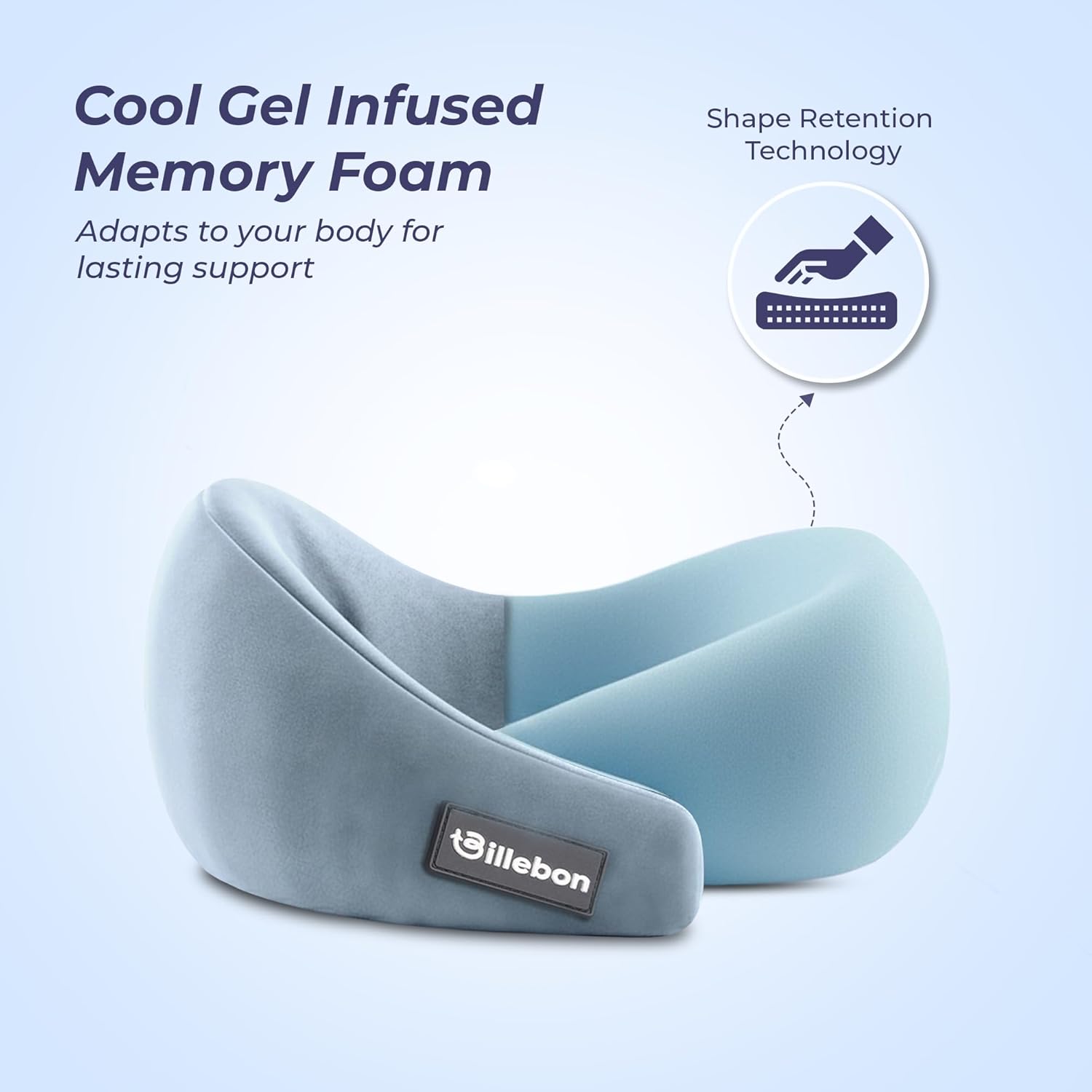 Billebon Gel Infused Memory Foam Neck Pillow, TravelBest Amazon Deals