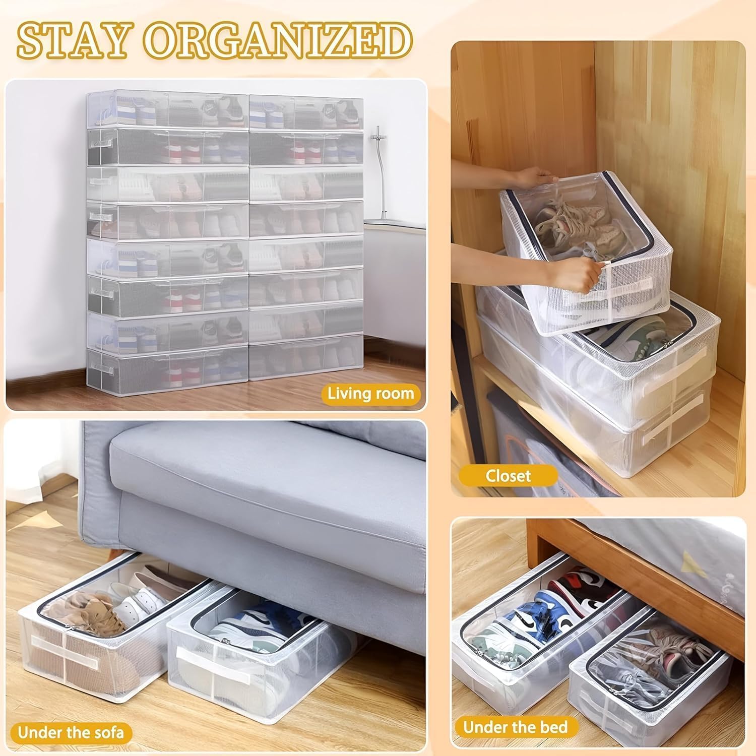 Shoe Storage Box, Shoe Organizer for Closet, ClearBest Amazon Deals