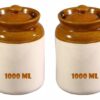 Handmade Ceramic Pickle Jar With Lid (Set Of 2) | AcharBest Amazon Deals Handmade Ceramic Pickle Jar With Lid (Set Of 2) | AcharBest Amazon Deals