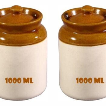 Handmade Ceramic Pickle Jar With Lid (Set Of 2) | AcharBest Amazon Deals Handmade Ceramic Pickle Jar With Lid (Set Of 2) | AcharBest Amazon Deals
