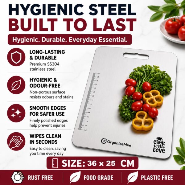 OrganizeMee Stainless Steel Chopping Board Large forBest Amazon Deals