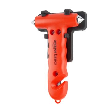 Amazon Basics Car Safety Window Hammer and Seat Belt Cutter with Holder Amazon Basics Car Safety Window Hammer and Seat Belt Cutter with Holder