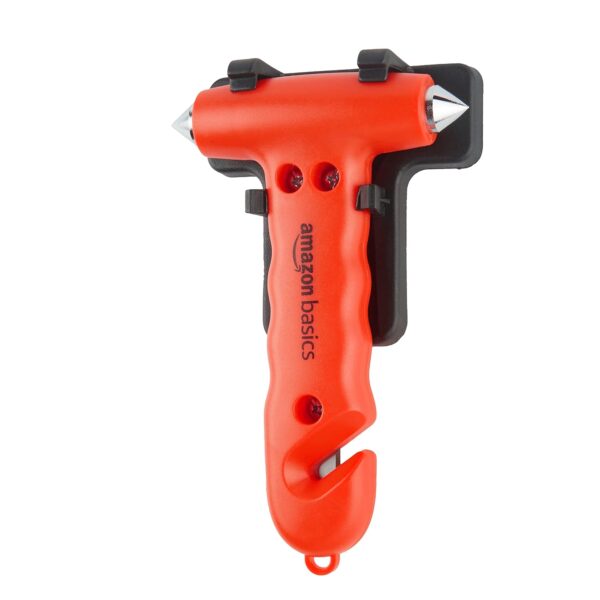 Amazon Basics Car Safety Window Hammer and Seat Belt Cutter with Holder Amazon Basics Car Safety Window Hammer and Seat Belt Cutter with Holder