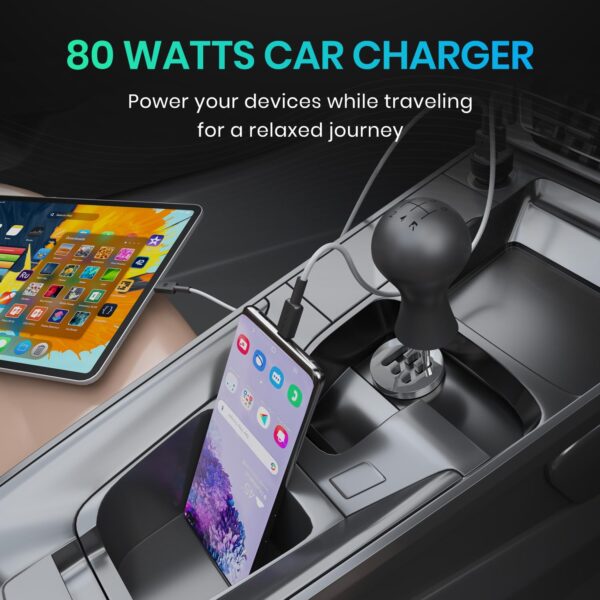 Portronics 80W Dual Output Fast Car Charger with Type-CBest Amazon Deals
