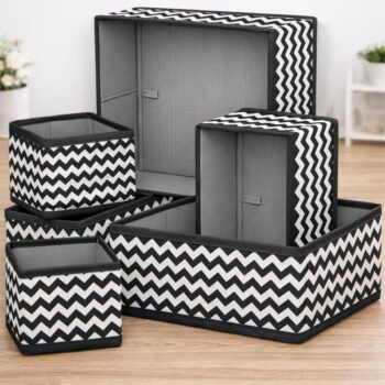PulGos  Foldable Drawer Organizer Box | Closet Storage Bins |Undergarments, Stationery & Accessories | Multipurpose Fabric Boxes for Clothes, Wardrobe, Almirah, Cupboard, home & Office Use
