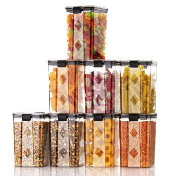 GOLWYN Polyethylene Terephthalate (PET) Airtight Containers Kitchen Storage Box, Food Storage Container, Stackable & Transparent Organizer Jars, Masala Dabba Container, Set of 6 (1200ml each) GOLWYN Polyethylene Terephthalate (PET) Airtight Containers Kitchen Storage Box, Food Storage Container, Stackable & Transparent Organizer Jars, Masala Dabba Container, Set of 6 (1200ml each)