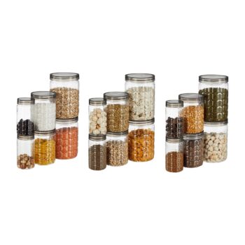 Amazon Brand - Solimo Checkered Jar Container, Set of 18Best Amazon Deals Amazon Brand - Solimo Checkered Jar Container, Set of 18Best Amazon Deals