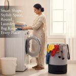 GLUN Round Laundry Bag, Gray & Black Foldable WaterproofBest Amazon Deals