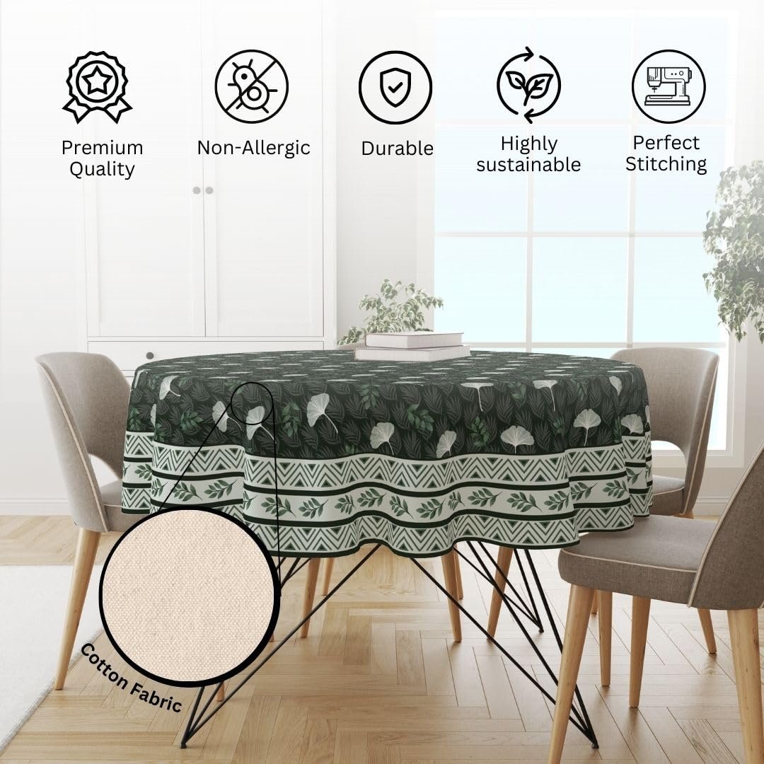 Astitva Premium 100% Cotton Round Table Cloth | 60-InchBest Amazon Deals