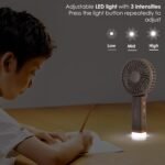 Gesto Portable Fan Rechargeable with LED Light  FoldableBest Amazon Deals