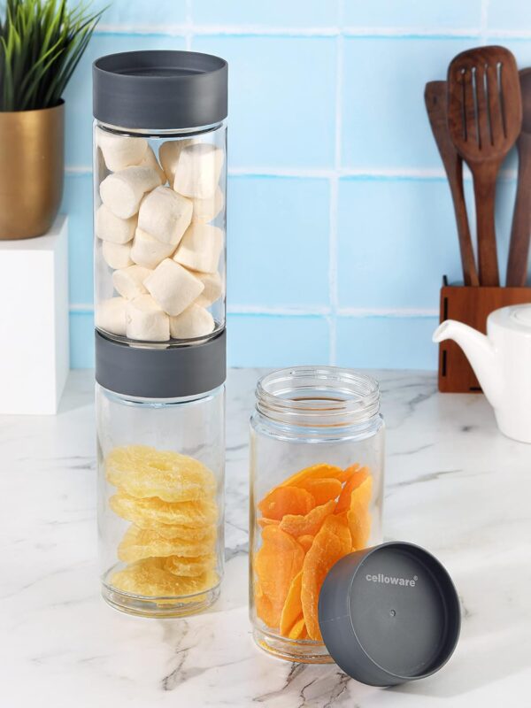 CELLO Modustack Glassy Storage Jars For Kitchen Set of 3Best Amazon Deals CELLO Modustack Glassy Storage Jars For Kitchen Set of 3Best Amazon Deals