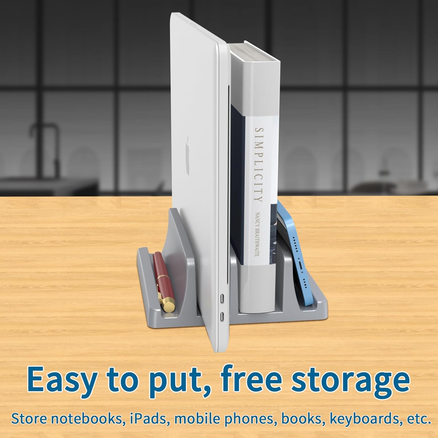 TARKAN Vertical Laptop Holder | 2-Slot Desk Space SavingBest Amazon Deals